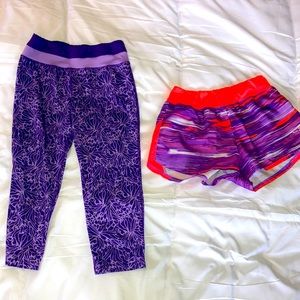 Girls Champion Capri Leggings & lined shorts Size 10-12